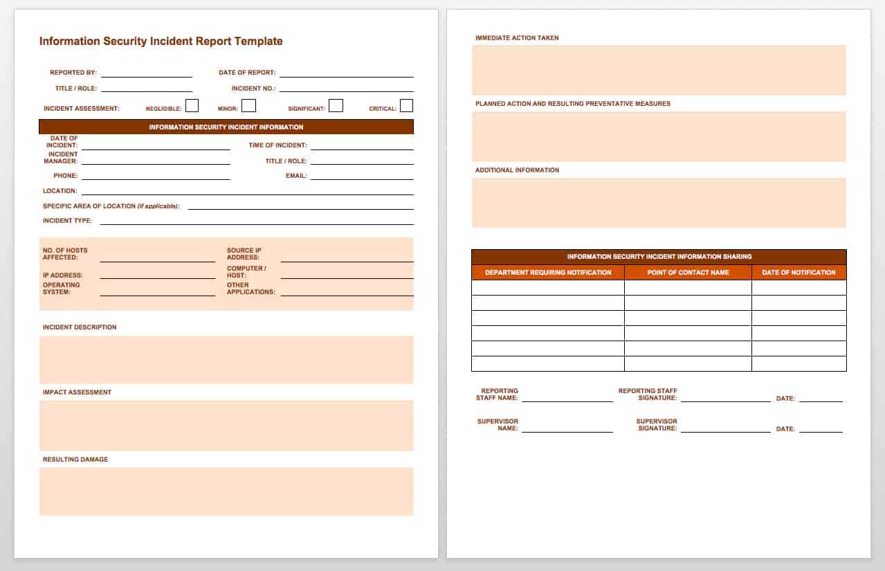 Free Incident Report Templates & Forms | Smartsheet With Regard To It Incident Report Template