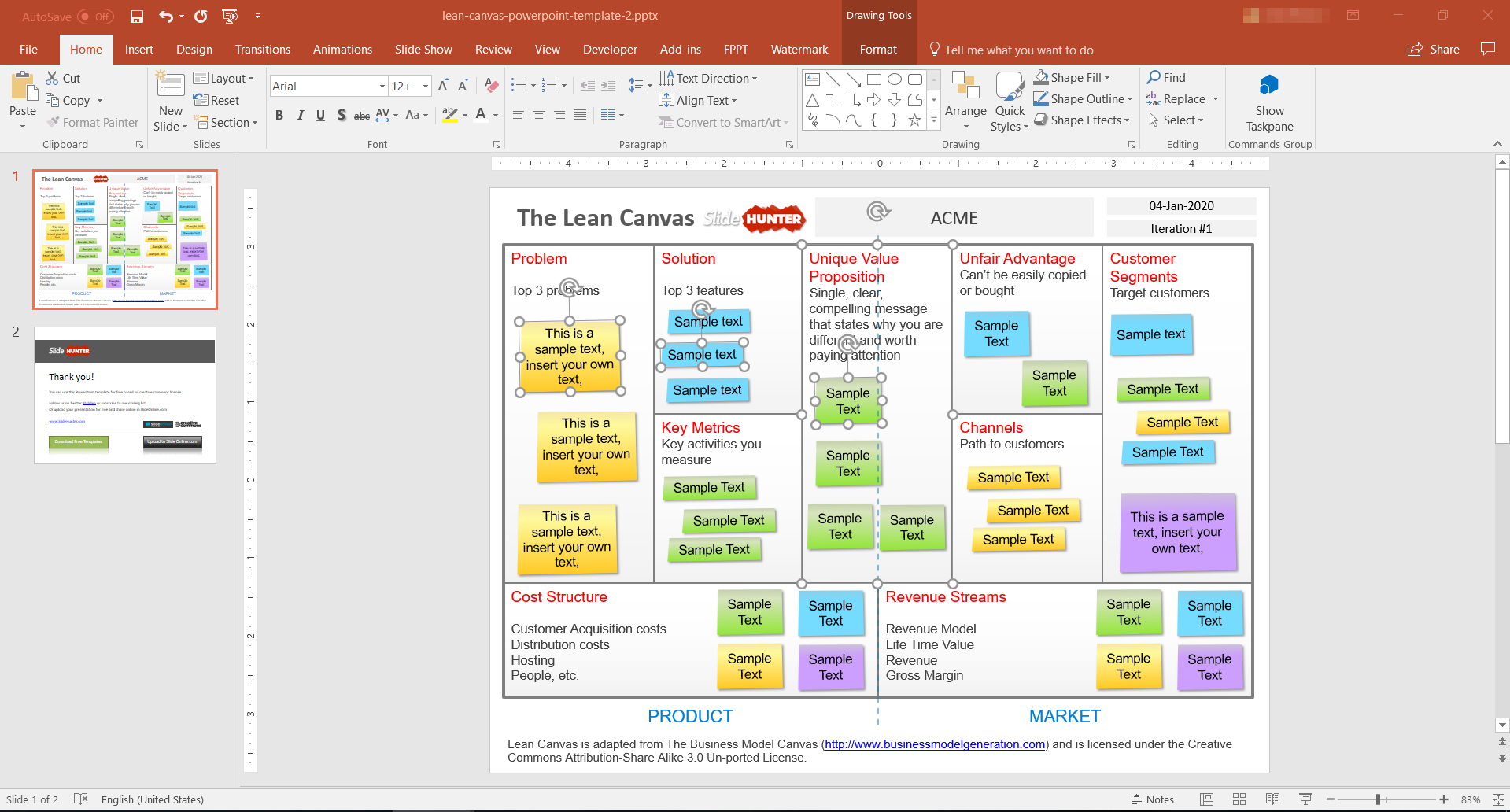 Free Lean Canvas Powerpoint Template – Fppt Inside Lean Canvas Word Template