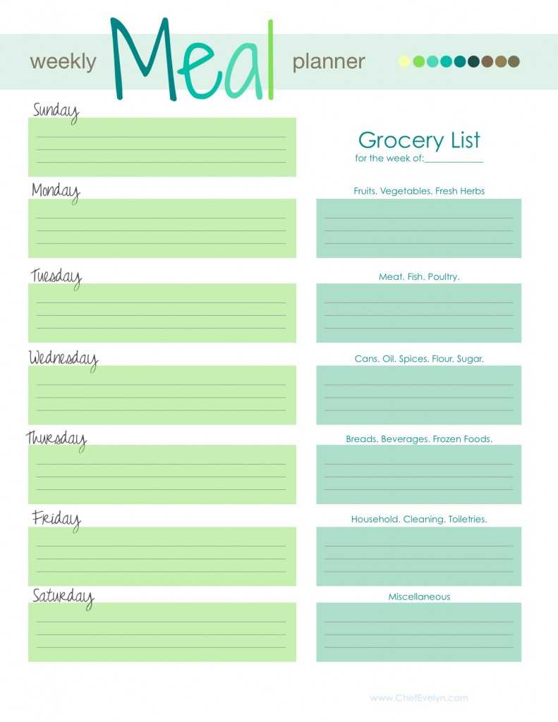 Free Meal Planner Template For Mac Pertaining To Menu Planning Template Word
