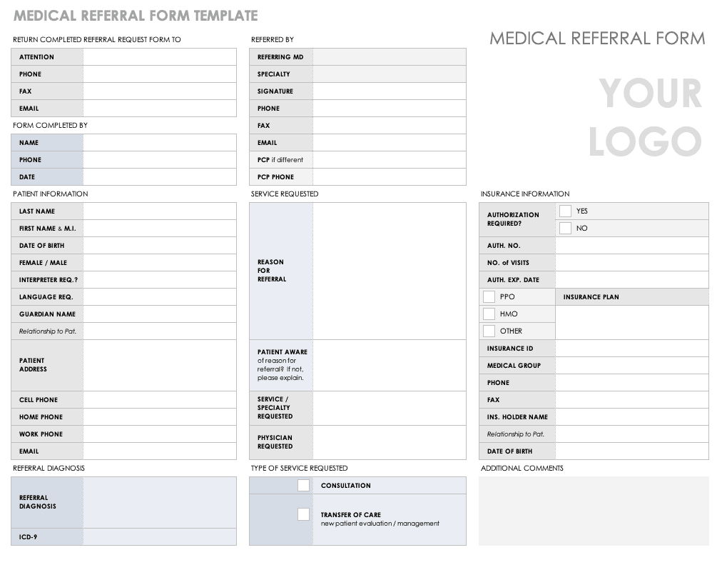 Free Medical Form Templates | Smartsheet Inside Medical History Template Word