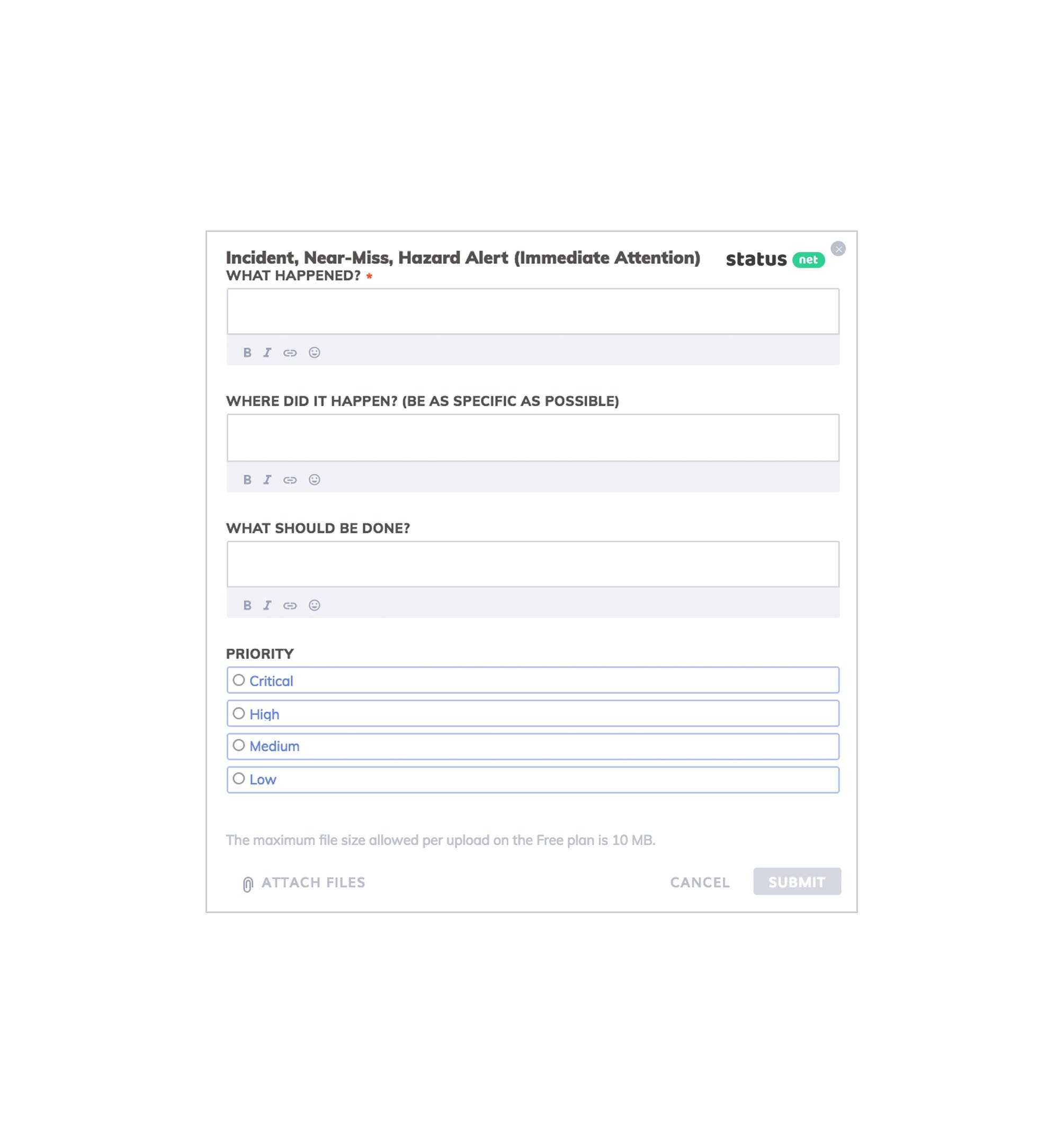 Free Near Miss Reporting Software: Status With Near Miss Incident Report Template