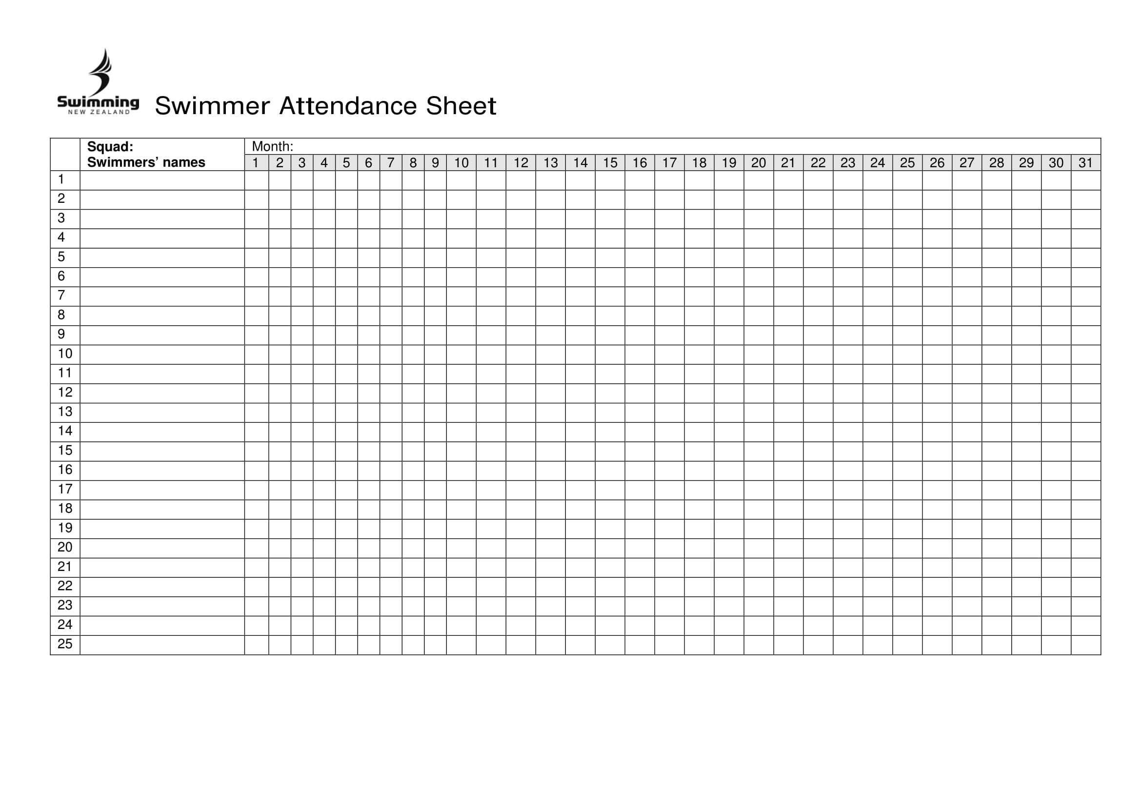 Free Printable Attendance Chart – Duna In Free Sign Up Sheet Template Word