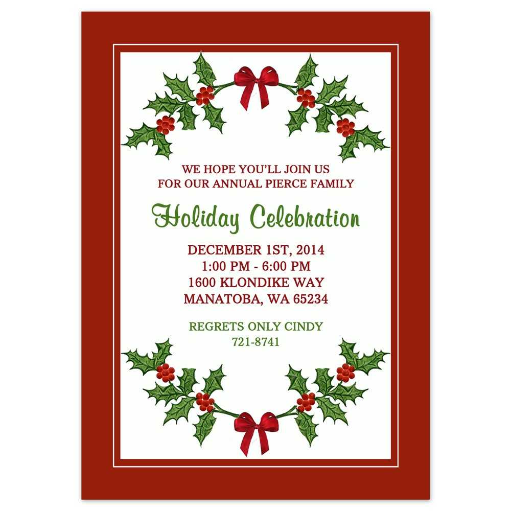 Free Printable Christmas Party Flyer Templates Invitation Throughout Free Christmas Invitation Templates For Word