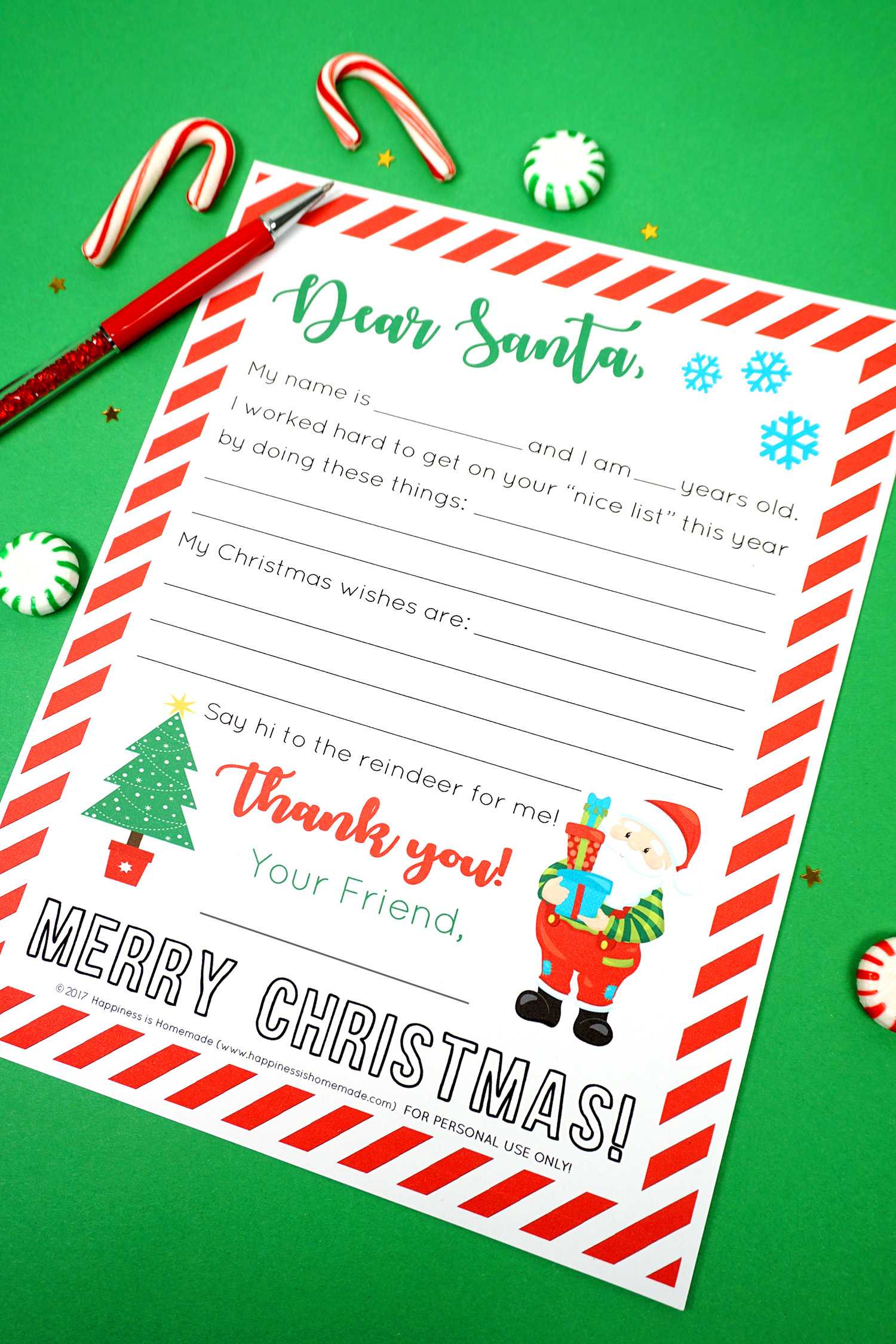 Free Printable Letter To Santa – Happiness Is Homemade Regarding Blank Letter Writing Template For Kids