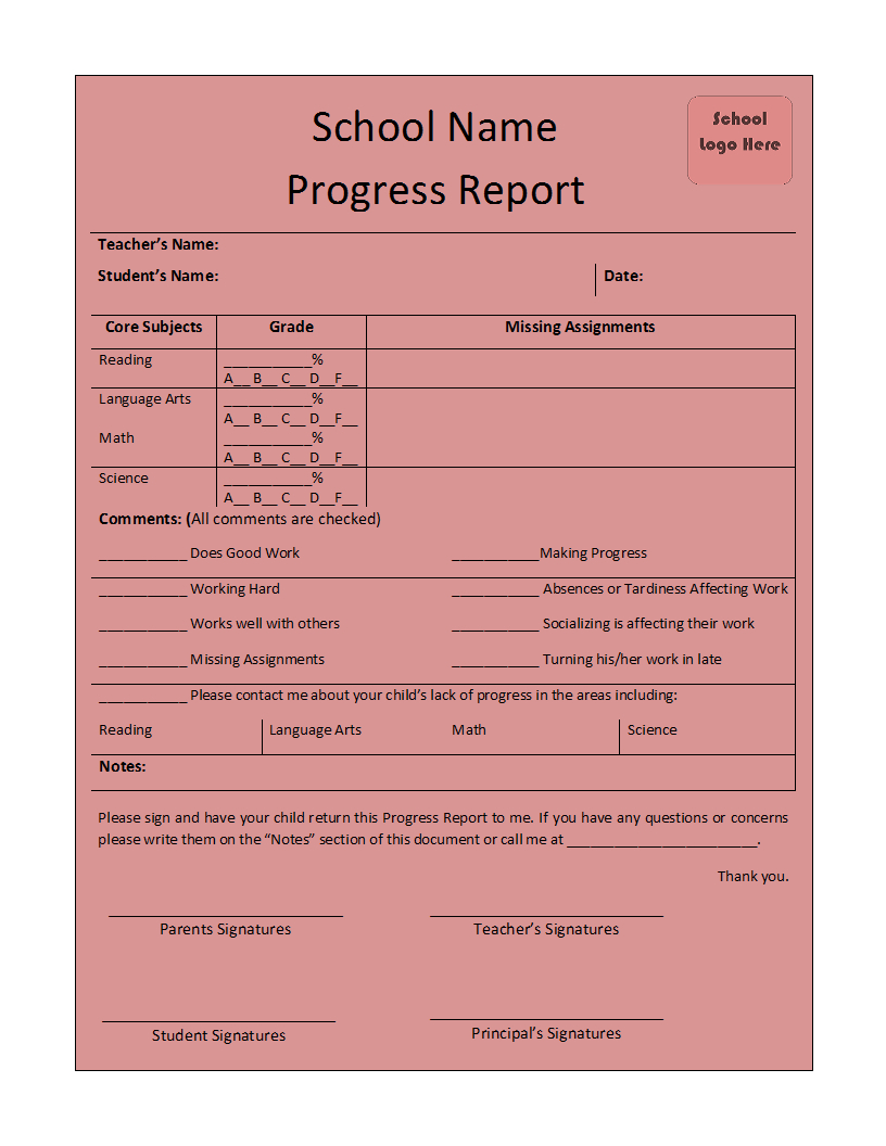 Free Printable Report Templates With School Report Template Free