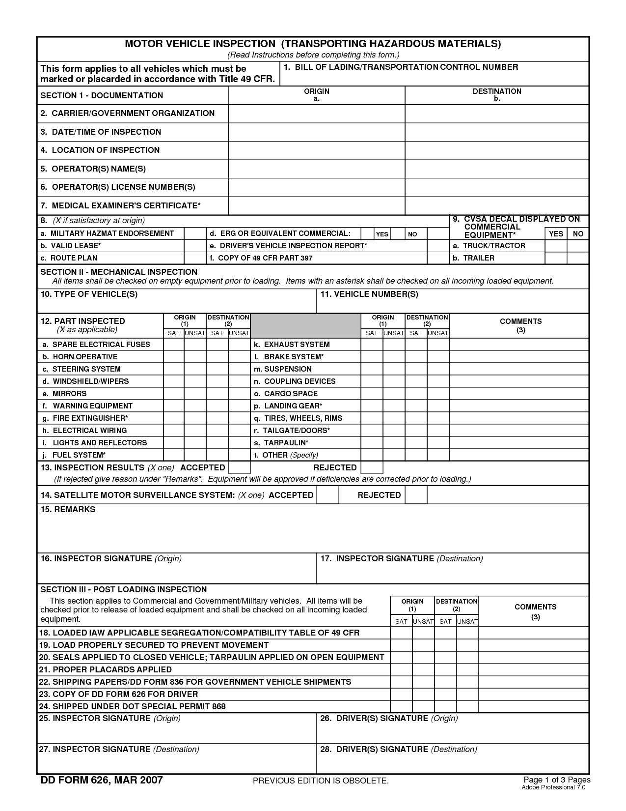 Free Printable Vehicle Inspection Form Template Ideas For Vehicle Inspection Report Template