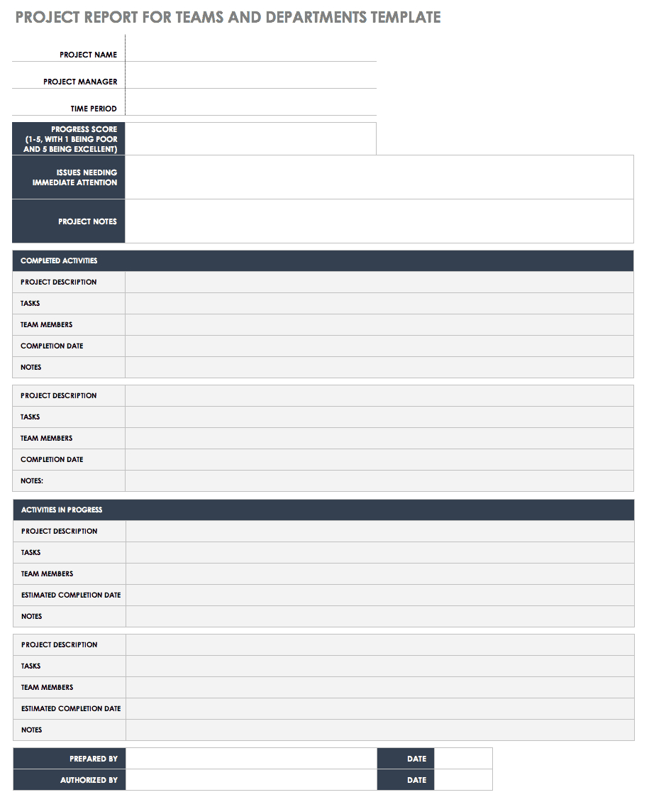 Free Project Report Templates | Smartsheet For Simple Project Report Template