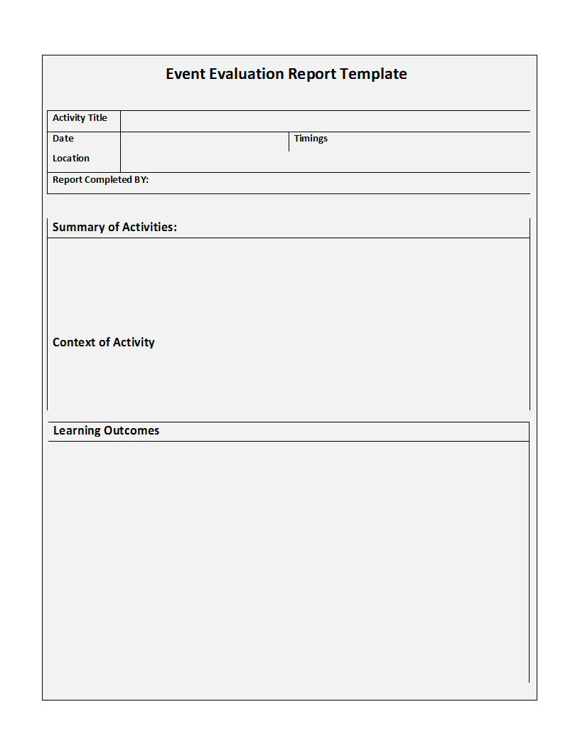 Free Report Template Pertaining To Activity Report Template Word
