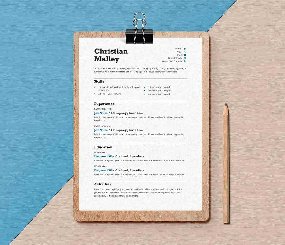 Free Resume Templates In Word – Calep.midnightpig.co With Regard To Microsoft Word Resume Template Free