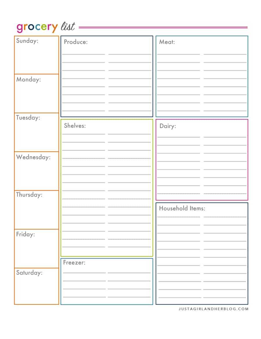 Free Shopping List Template – Dalep.midnightpig.co Pertaining To Blank Grocery Shopping List Template