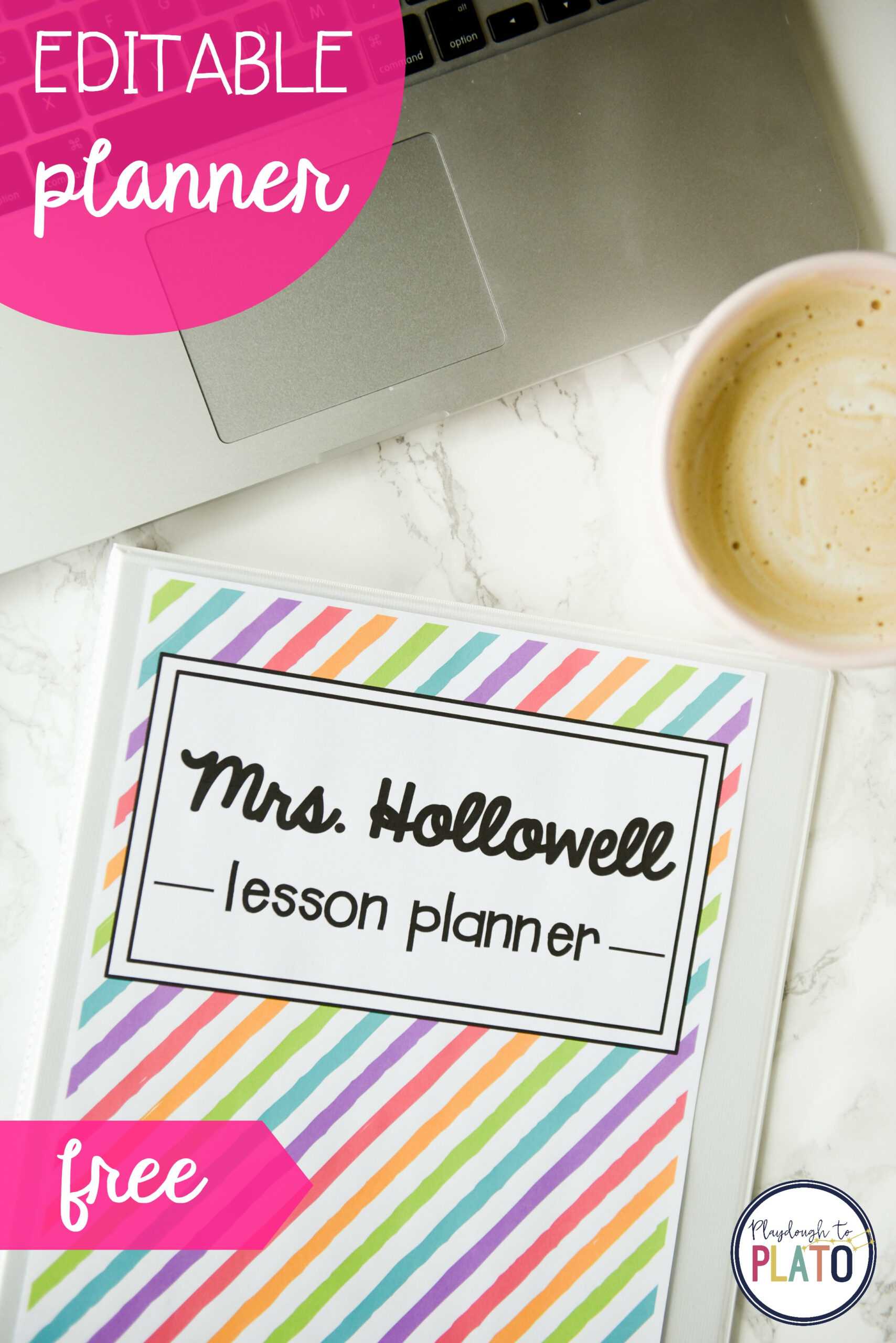 Free Teacher Planner – Playdough To Plato Inside Teacher Plan Book Template Word
