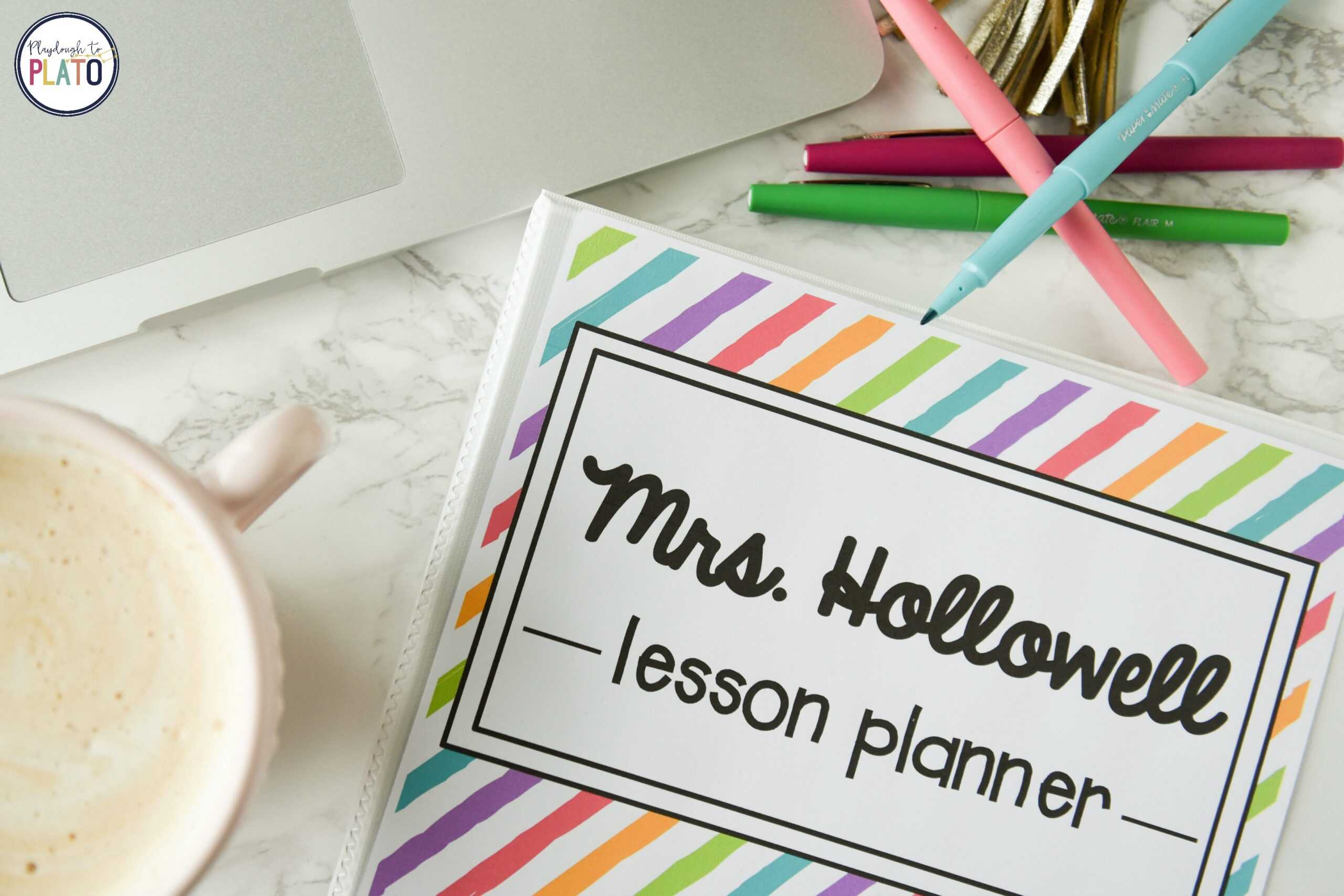 Free Teacher Planner – Playdough To Plato Within Teacher Plan Book Template Word