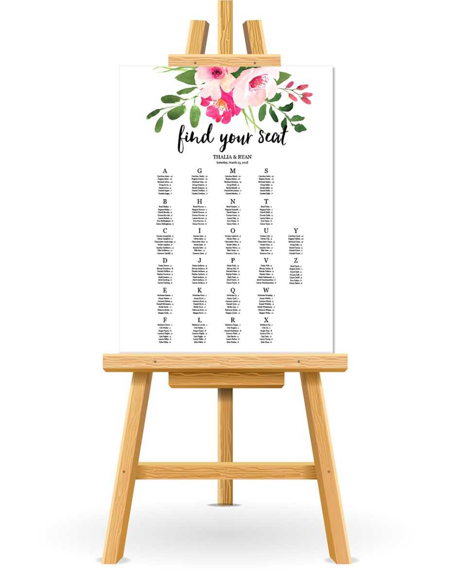 Free Wedding Seating Chart Printable For Wedding Seating Chart Template Word