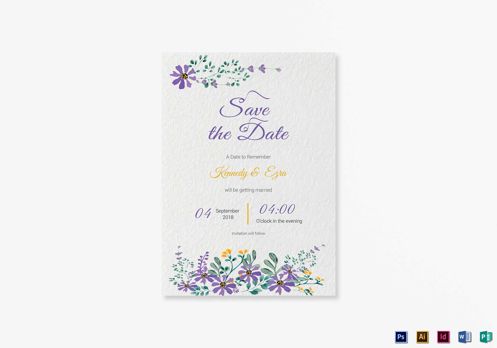 Garden Save The Date Card Template In Save The Date Templates Word