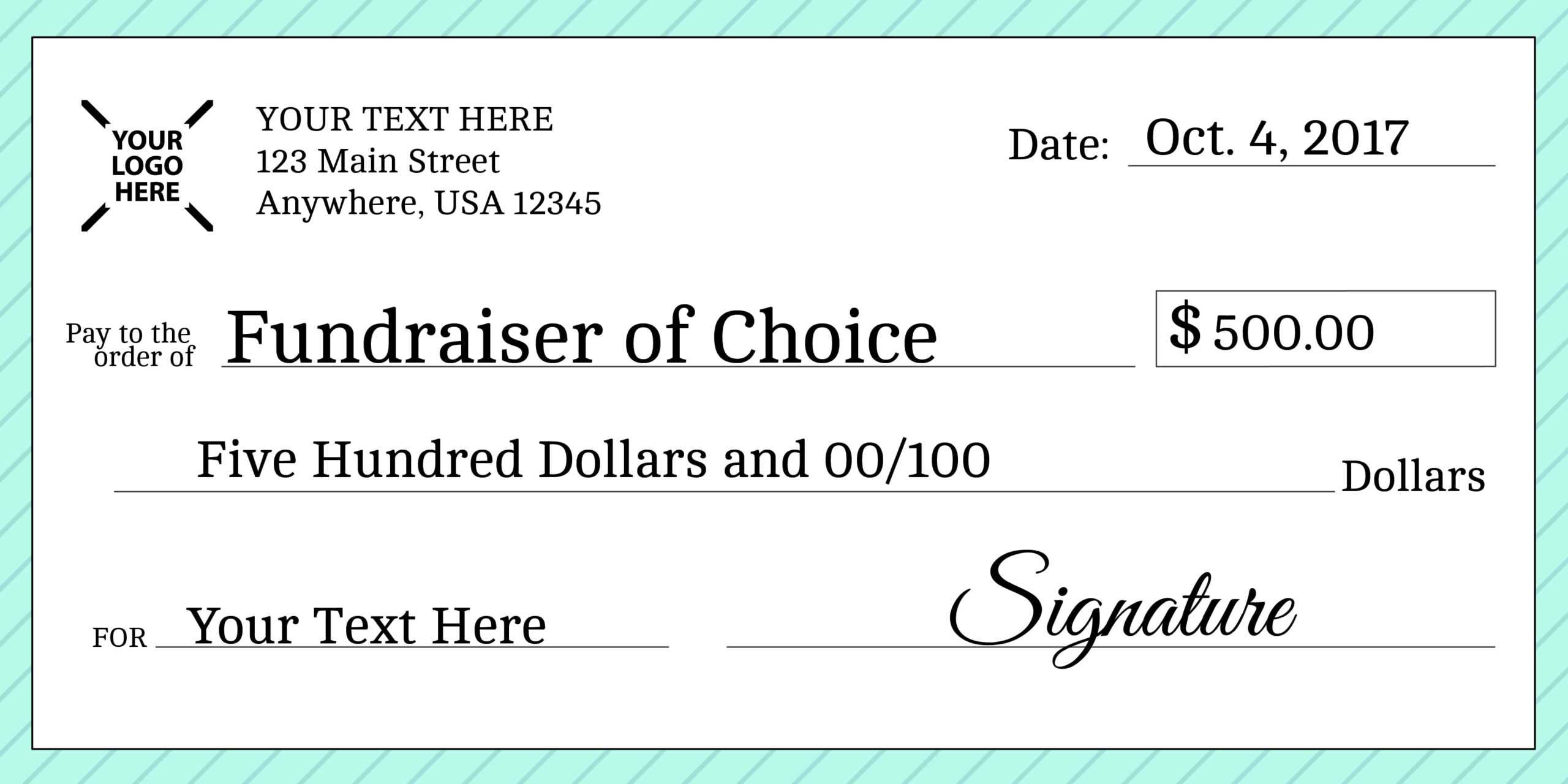 Giant Check Template – Calep.midnightpig.co For Print Check Template Word