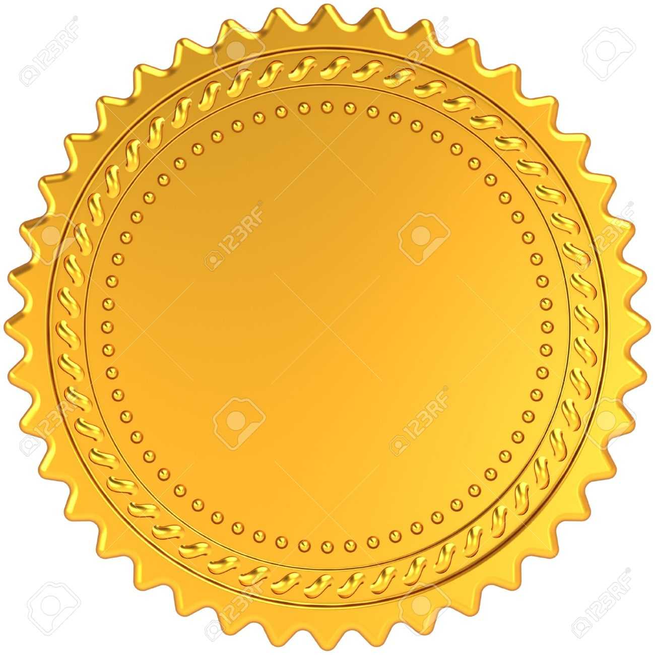 Golden Award Medal Blank Seal. Luxury Champion Badge Label. Certificate.. Throughout Blank Seal Template