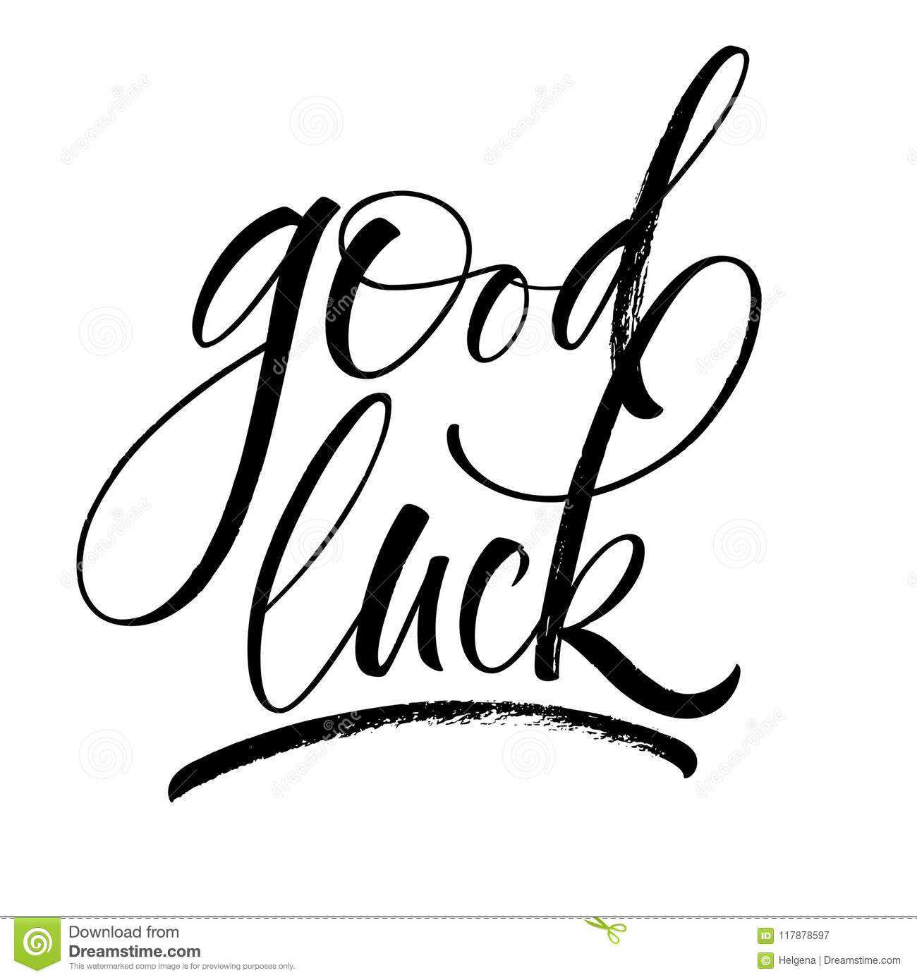 Good Luck Lettering Stock Vector. Illustration Of Best With Good Luck Banner Template
