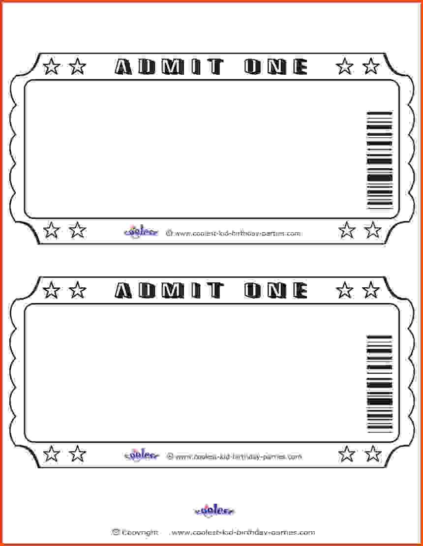 Gorgeous Printable Movie Tickets Template | Coleman Blog For Blank Admission Ticket Template