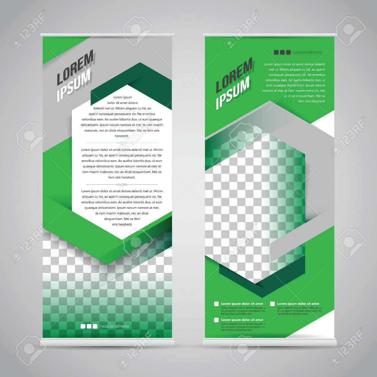 Green Roll Up Banner Stand Design Template For Banner Stand Design Templates