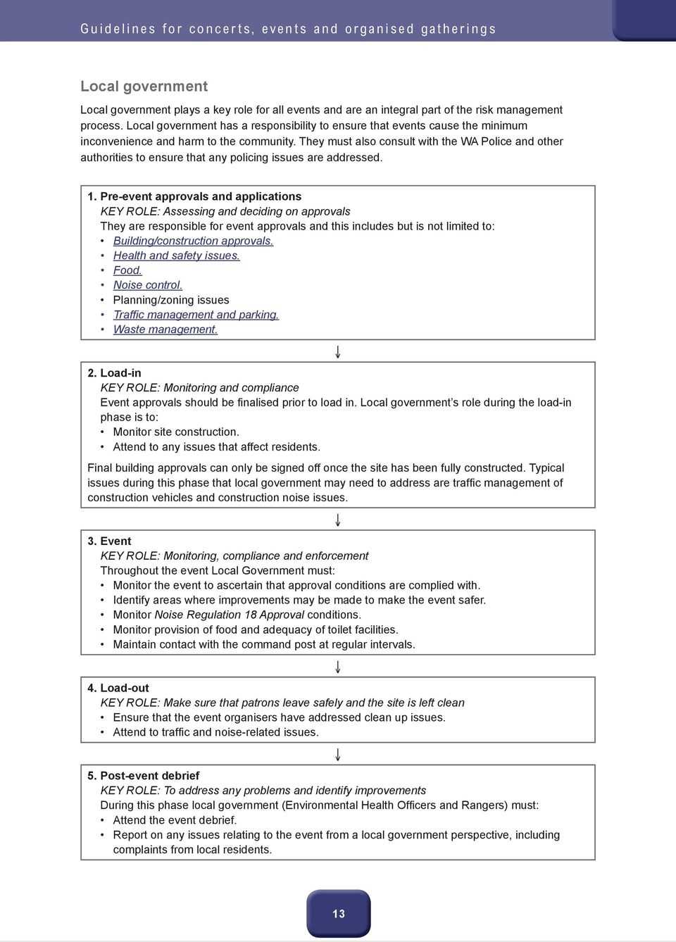 Guidelines For Concerts, Events And Organised Gatherings Intended For Event Debrief Report Template