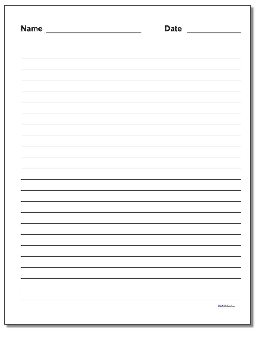 Handwriting Paper Inside Ruled Paper Word Template