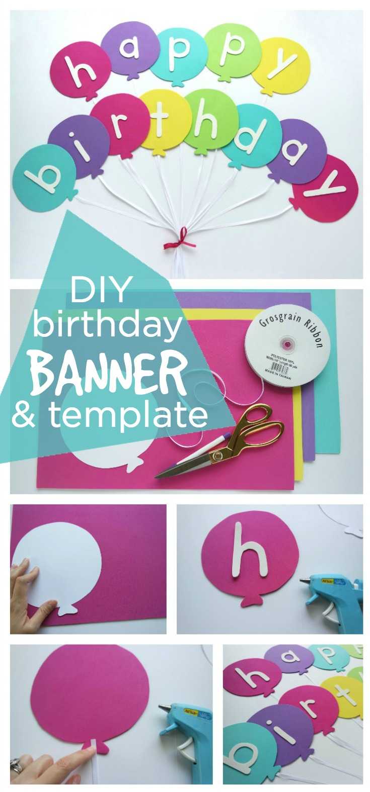 Happy Birthday Banner Diy Template | Balloon Birthday Banner With Regard To Diy Party Banner Template