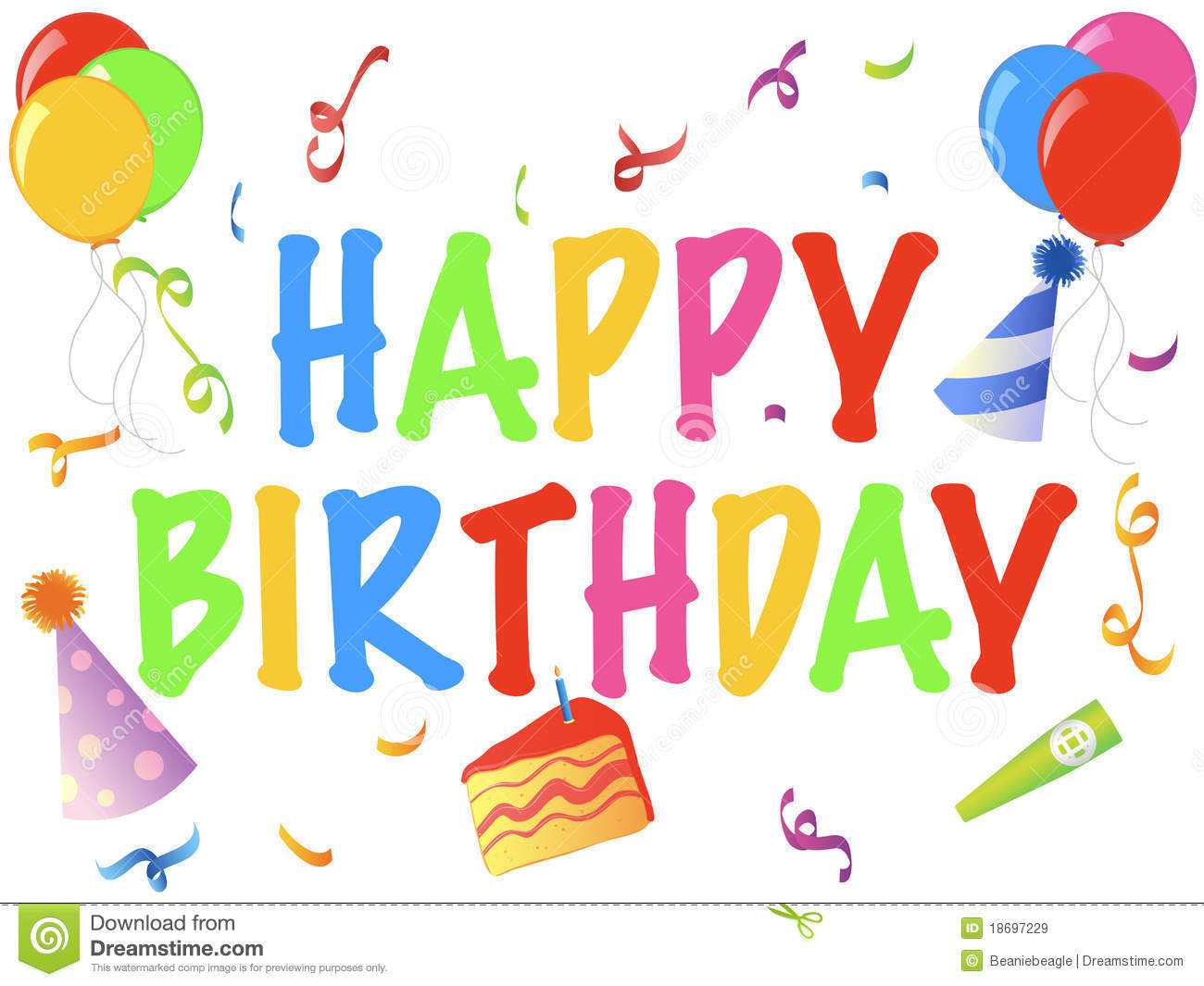 Happy Birthday Banner Stock Vector. Illustration Of Elements In Free Happy Birthday Banner Templates Download