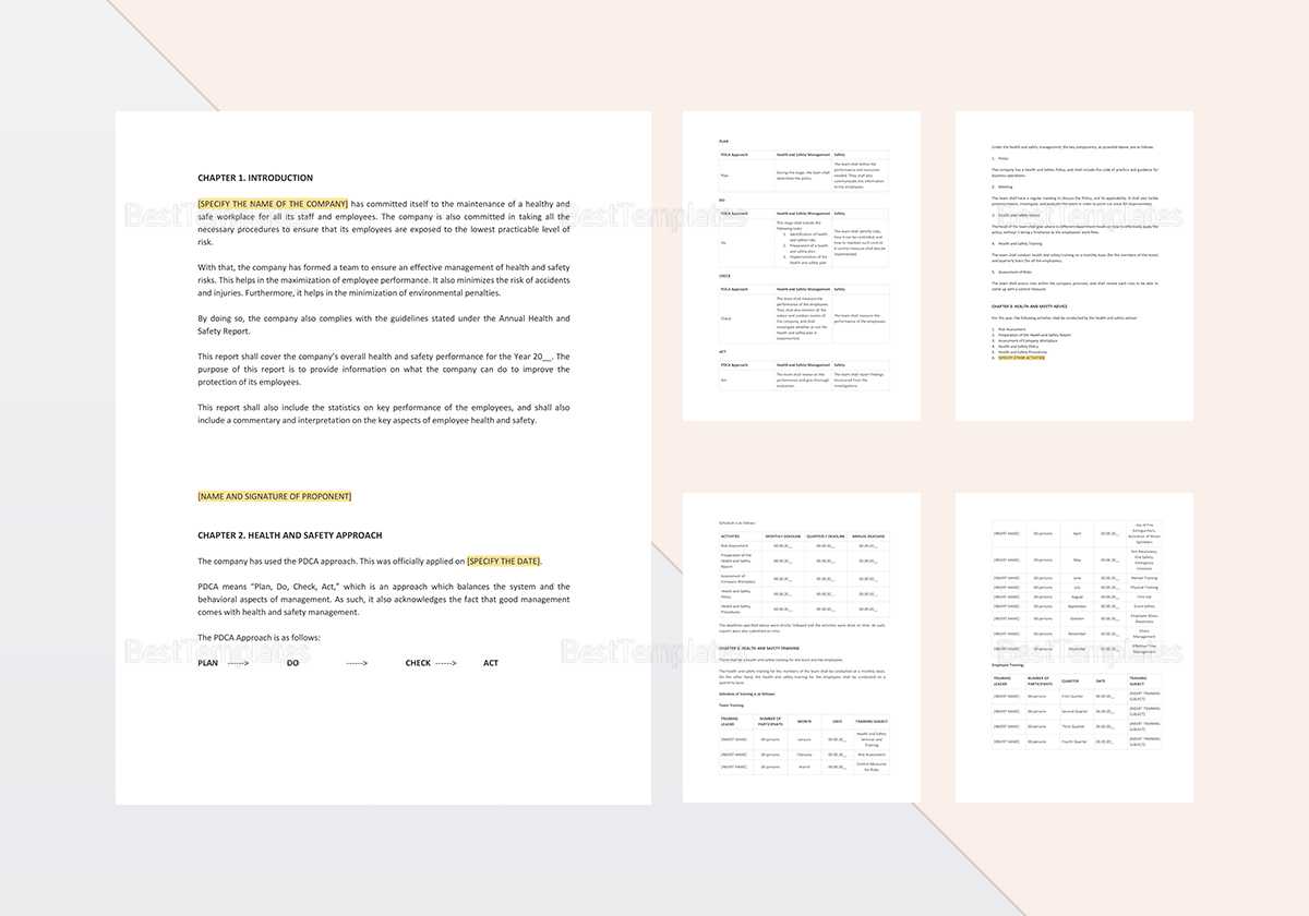 Health And Safety Annual Report Template Intended For Annual Health And Safety Report Template