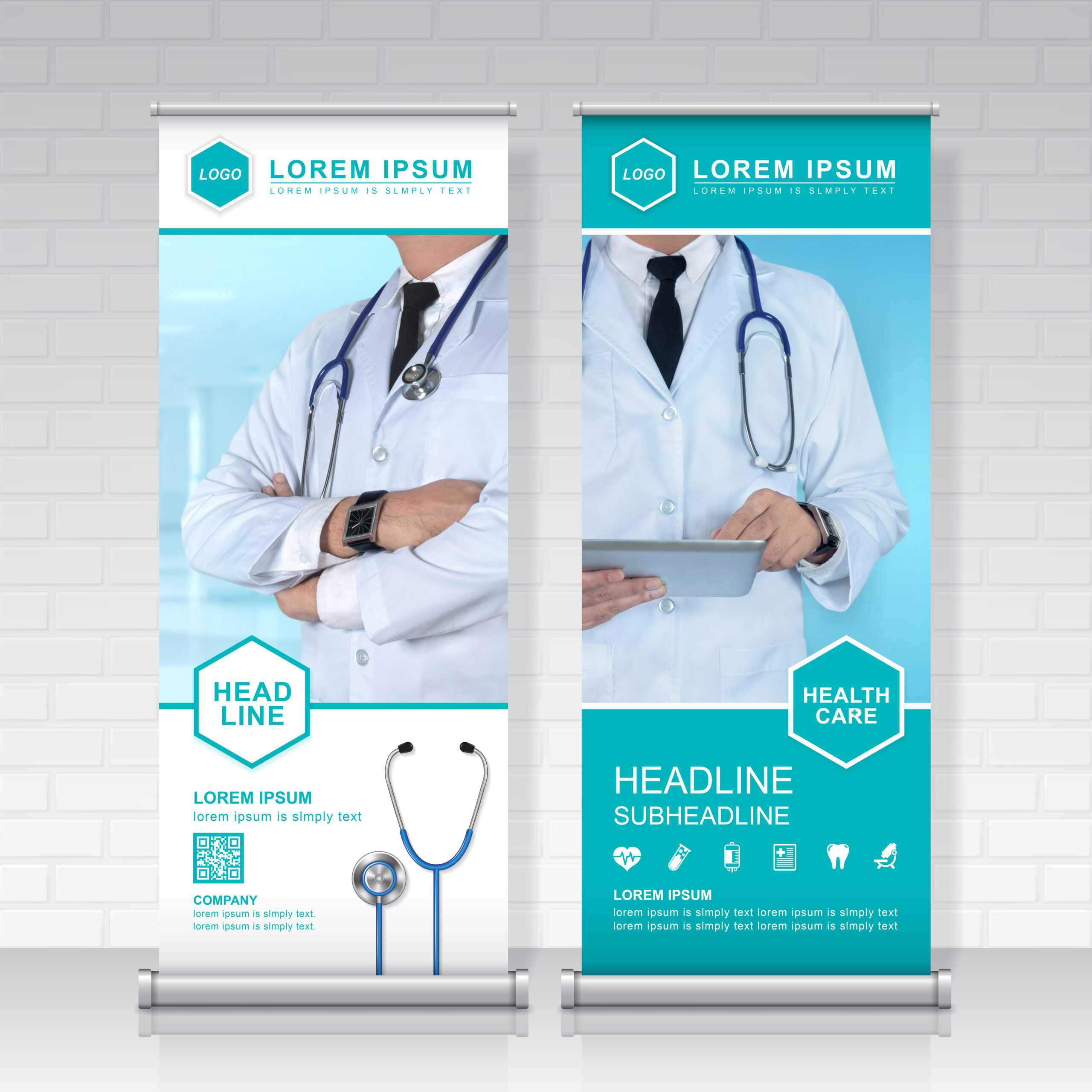 Healthcare And Medical Roll Up Design, Standee And Banner Throughout Medical Banner Template