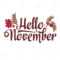 Hello November. Lettering Composition Flyer Or Banner Template Within Welcome Banner Template