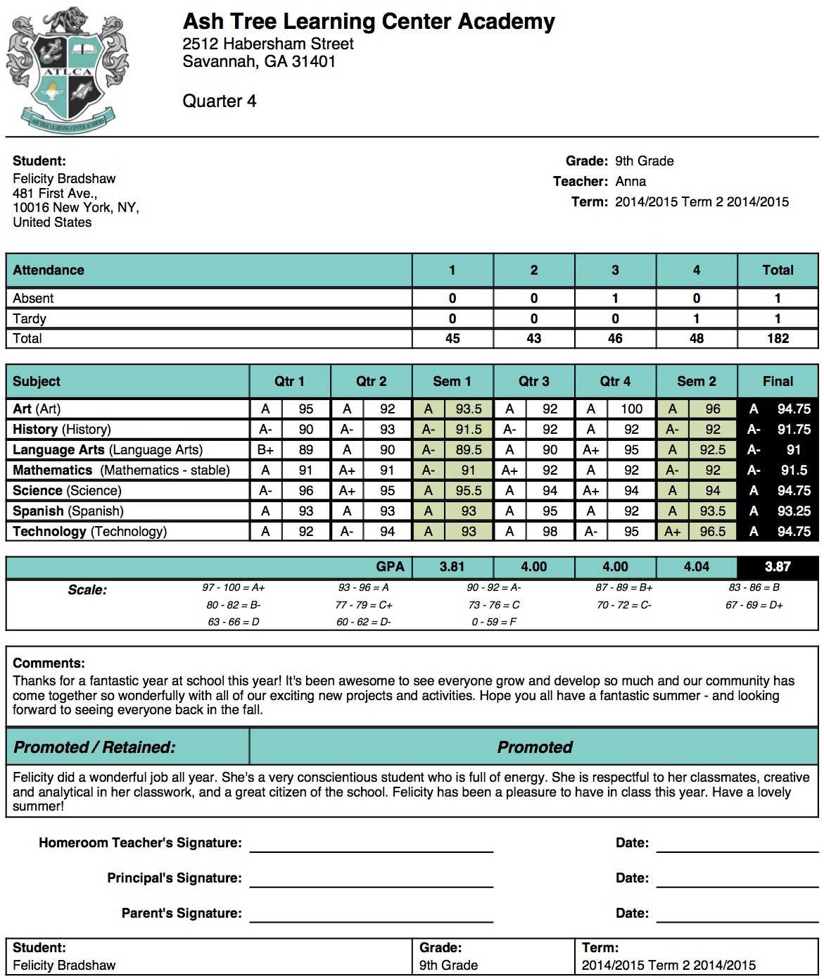 High School Report Card Sample - Report Card Templates With Regard To High School Student Report Card Template