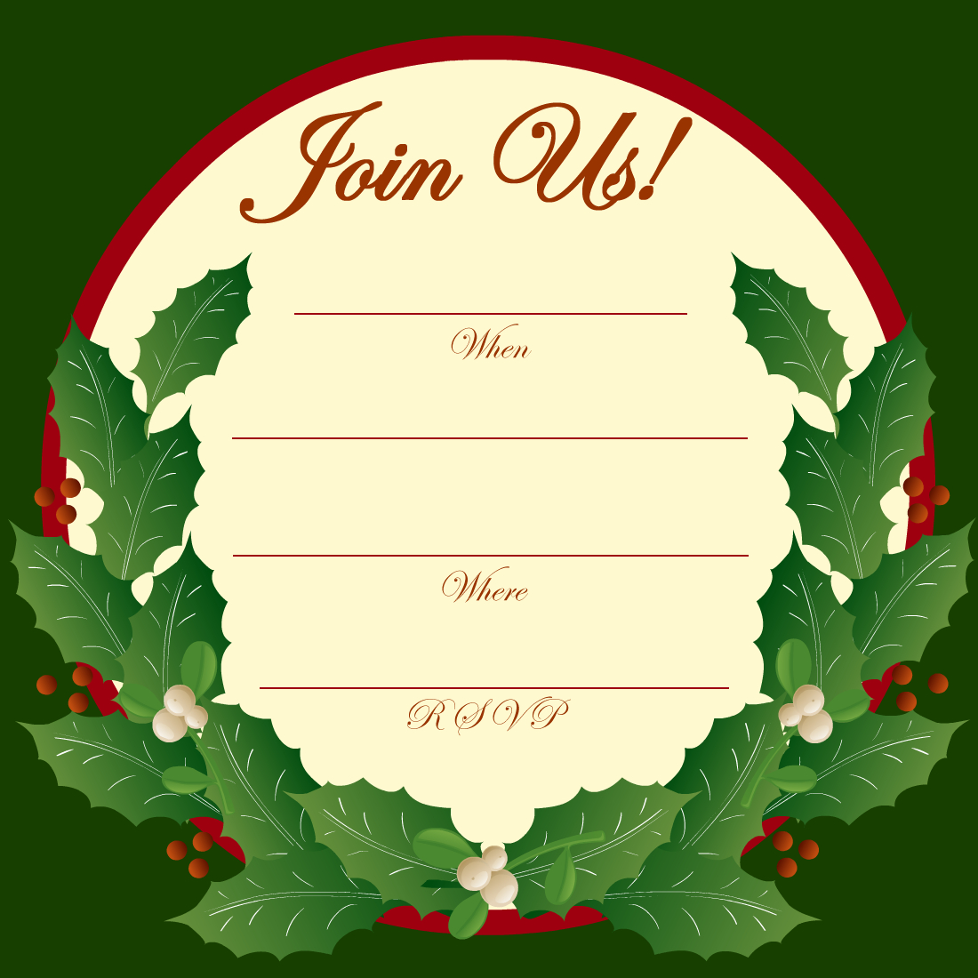 Holiday Clipart For Invitations With Free Christmas Invitation Templates For Word