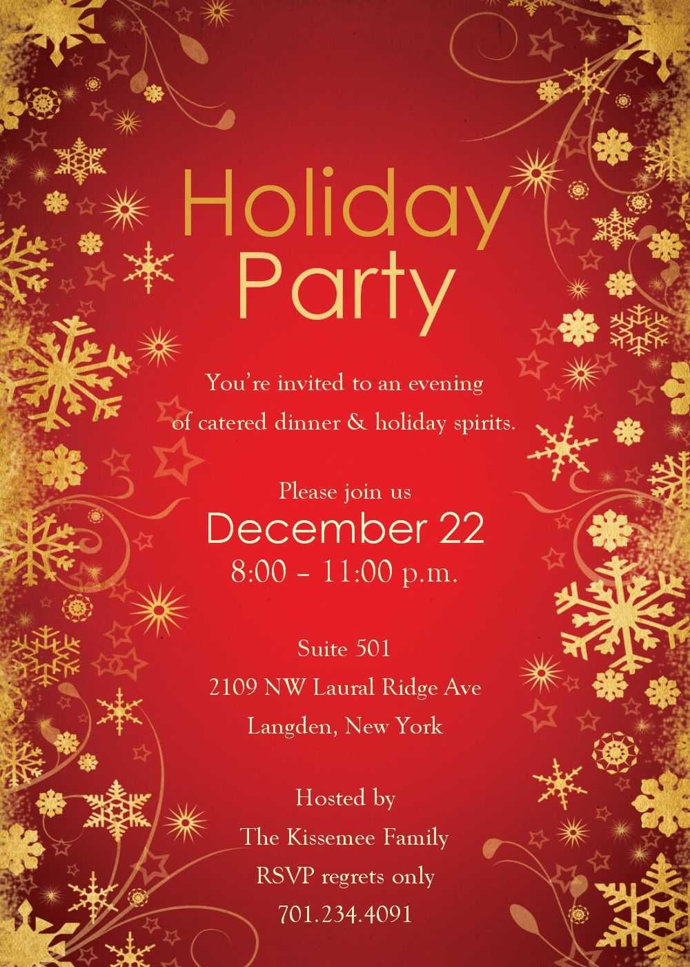 Holiday Invite Templates • Business Template Ideas With Regard To Free Dinner Invitation Templates For Word