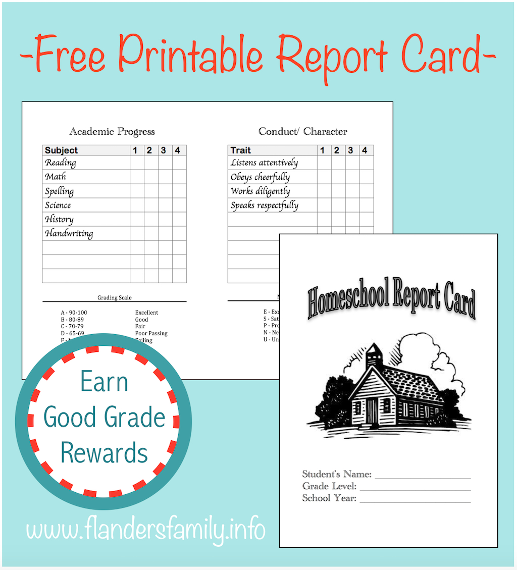 Homeschool Report Cards – Flanders Family Homelife Regarding High School Student Report Card Template