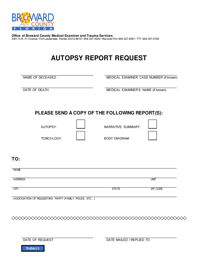 How Do You Request An Autopsy Report In Florida – Fill Intended For Blank Autopsy Report Template