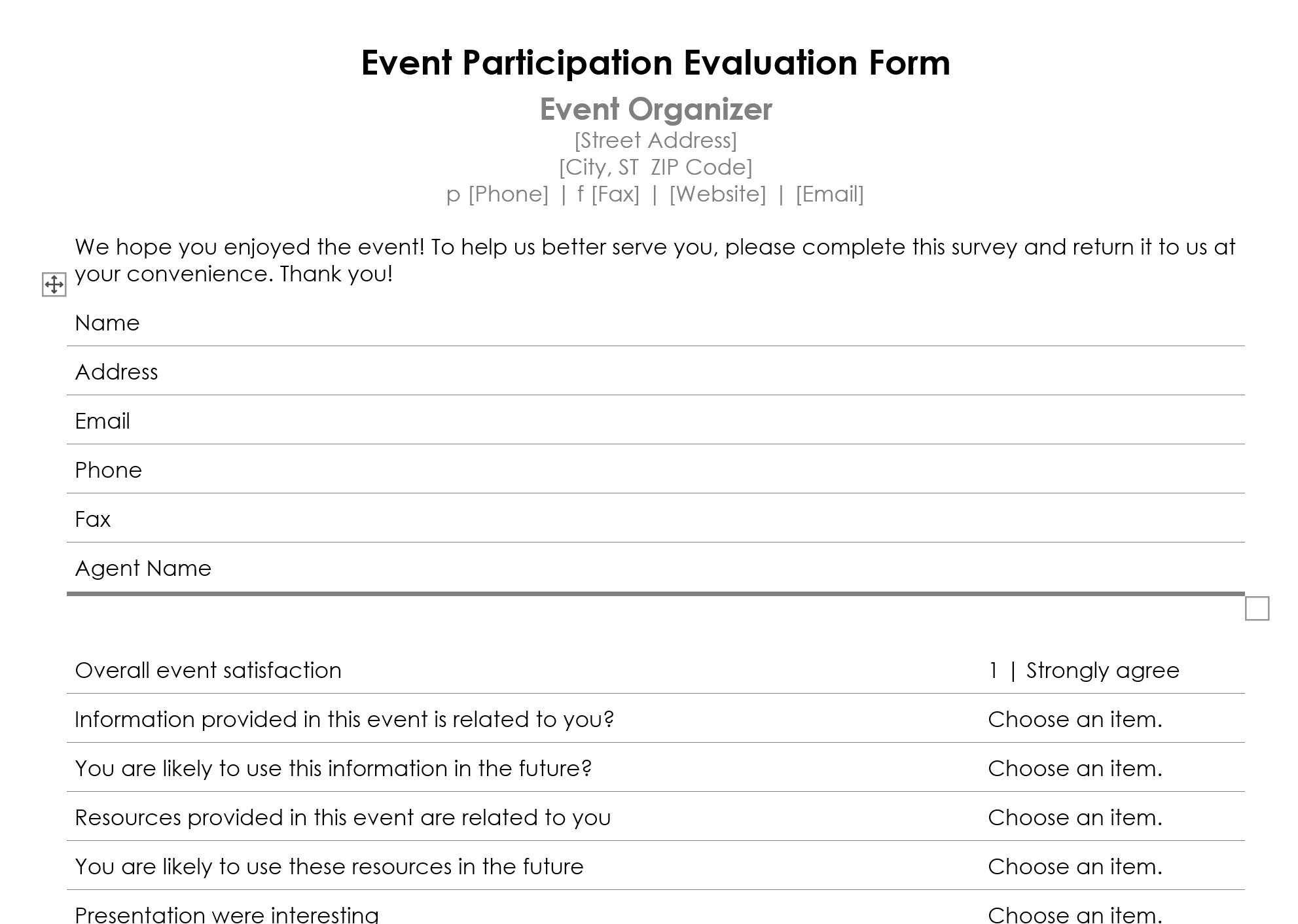 How To Create An Event Feedback Form (+Template) – Billetto Blog Regarding Event Survey Template Word