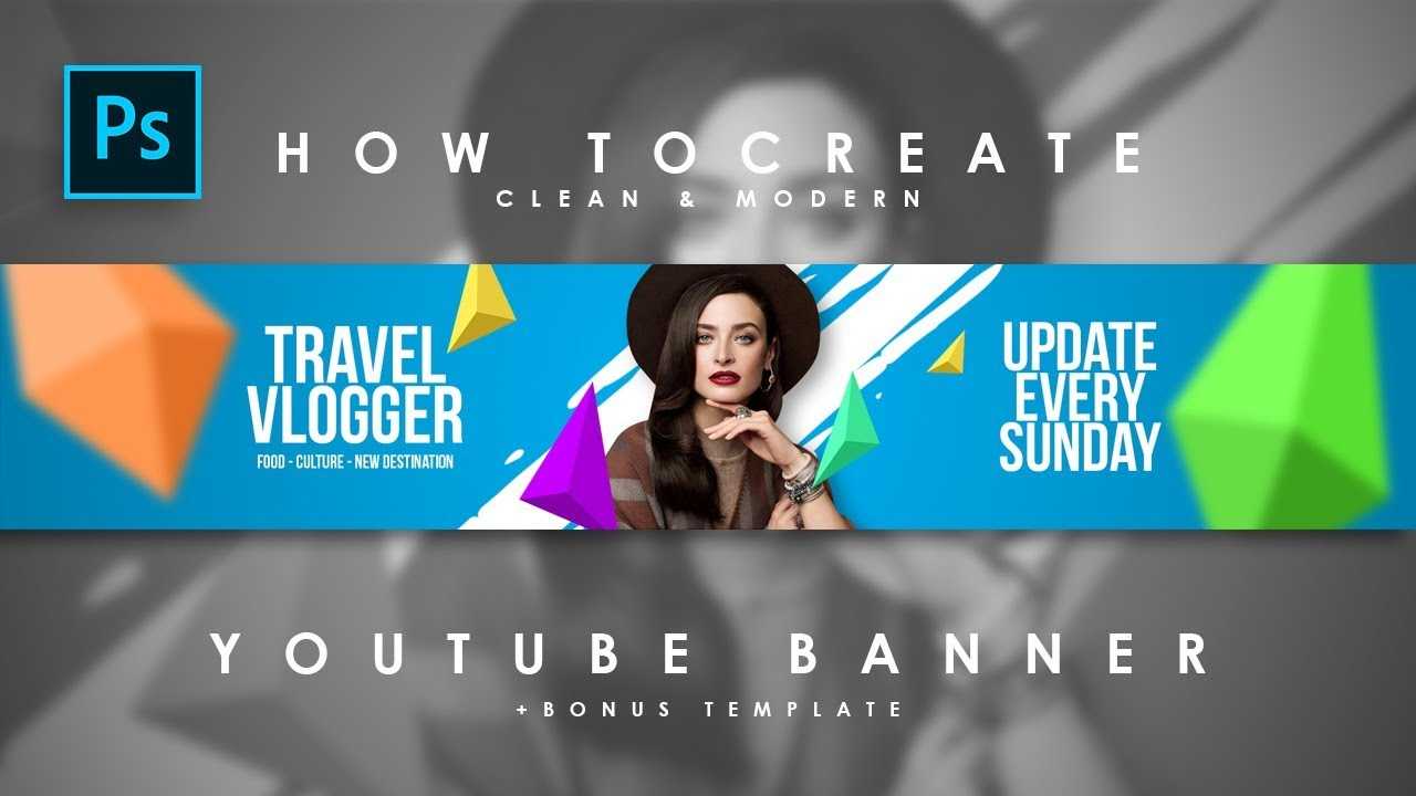 How To Create Clean & Modern Youtube Channel Art / Youtube Banner –  #photoshop Tutorials Throughout Yt Banner Template