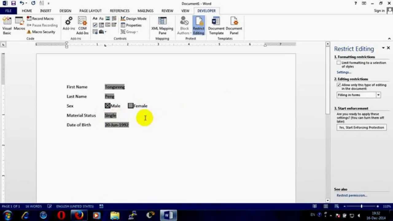 How To Create Fillable Form In Ms Word 2013 Intended For How To Create A Template In Word 2013