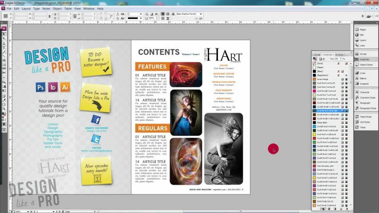 How To Design A Magazine's Table Of Contents // Magazine Design With Magazine Template For Microsoft Word