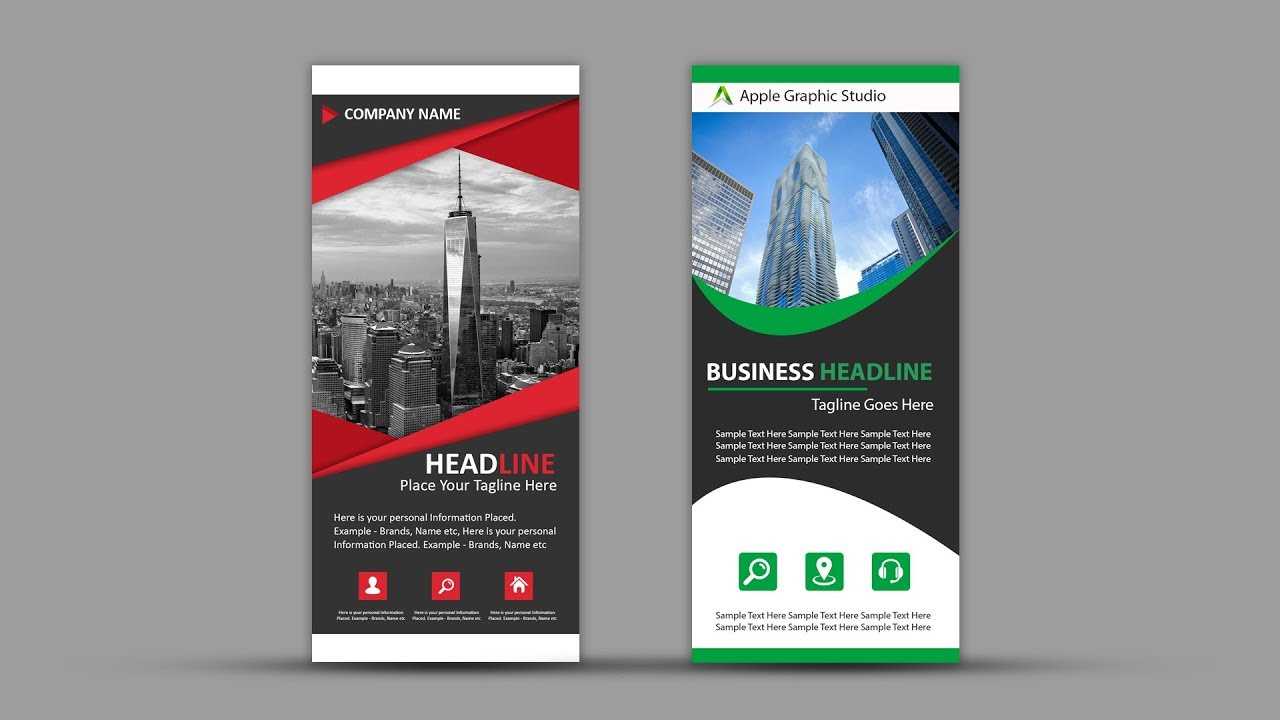 How To Design Roll Up Banner For Business | Photoshop Tutorial With Pop Up Banner Design Template