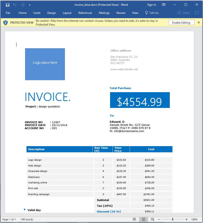 How To Make An Invoice In Word: From A Professional Template With What Is A Template In Word