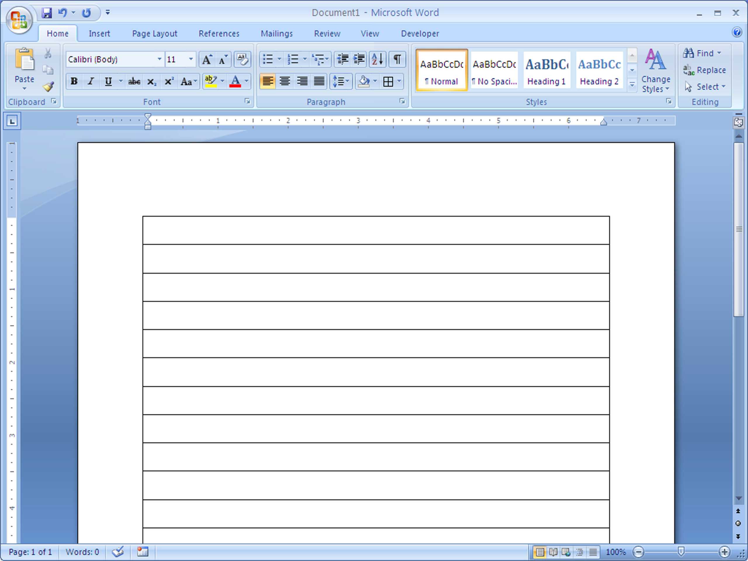 How To Make Lined Paper In Word 2007: 4 Steps (With Pictures) Pertaining To Notebook Paper Template For Word 2010