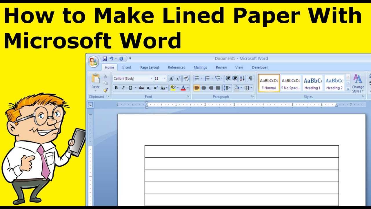 How To Make Lined Paper With Microsoft Word Within College Ruled Lined Paper Template Word 2007