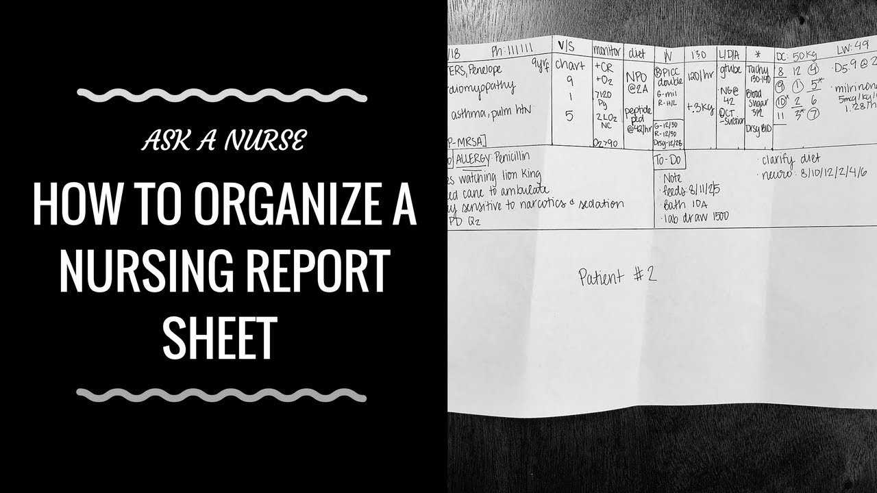 How To Organize A Nursing Report Sheet In Med Surg Report Sheet Templates