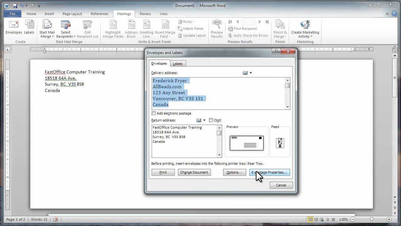 How To Print Envelopes In Word - Dalep.midnightpig.co With Regard To Word 2013 Envelope Template