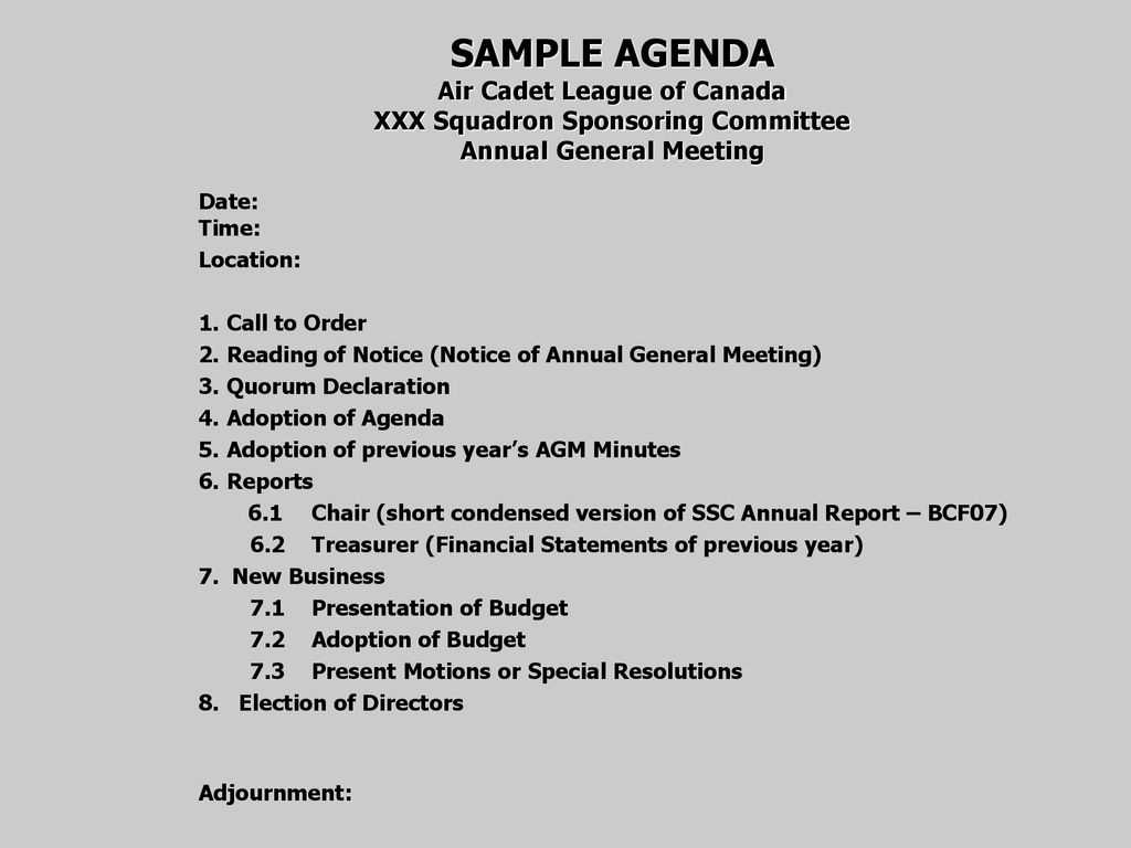 How To Run An Annual General Meeting – Ppt Download For Treasurer's Report Agm Template