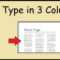 How To Type In 3 Columns Word within 3 Column Word Template