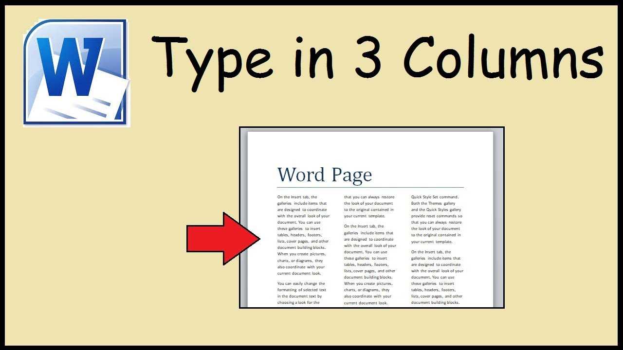 How To Type In 3 Columns Word Within 3 Column Word Template
