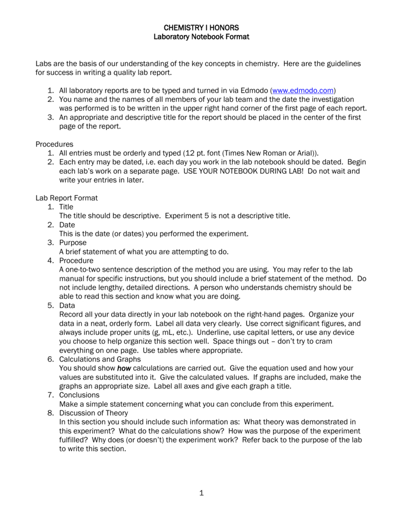 How To Write A Chemistry Lab Report - Dalep.midnightpig.co Intended For Lab Report Template Chemistry