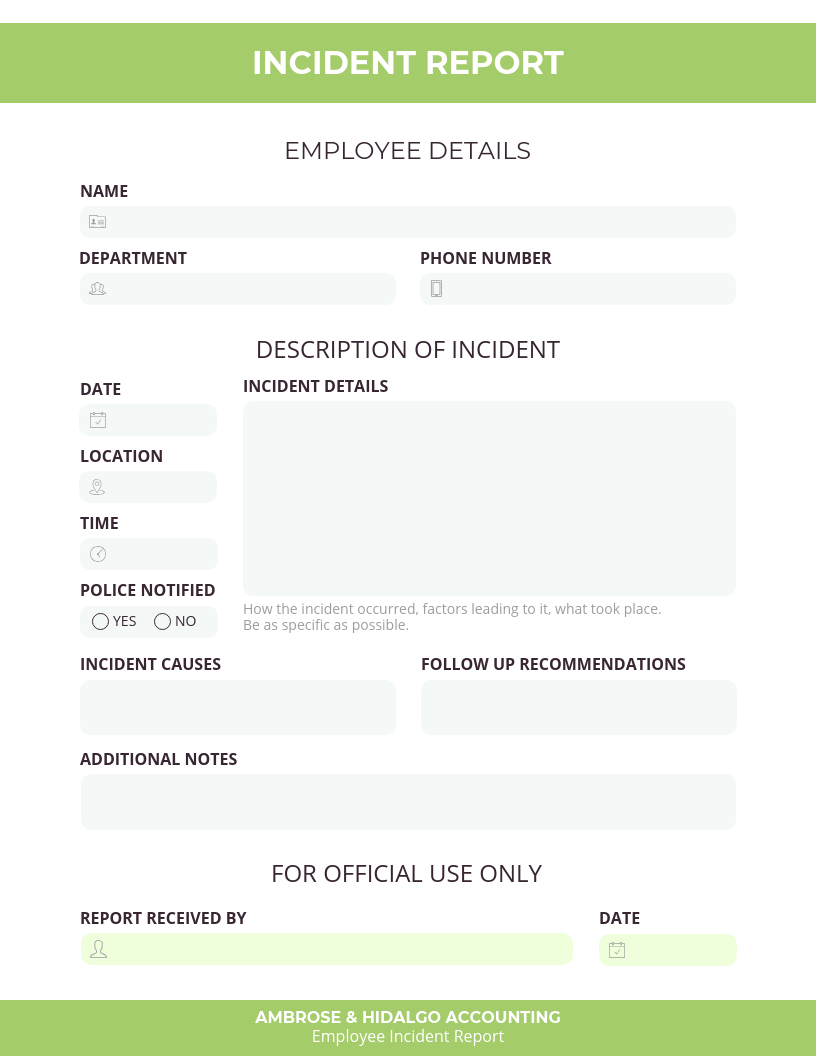 How To Write An Effective Incident Report [Templates] – Venngage With Regard To Incident Report Book Template